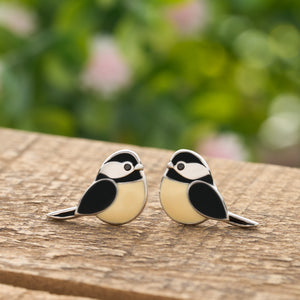 Sterling Silver Chickadee Studs