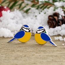 Load image into Gallery viewer, Sterling Silver Blue Tit Studs