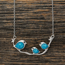 Load image into Gallery viewer, Triple Turquoise Birdie Branch Necklace