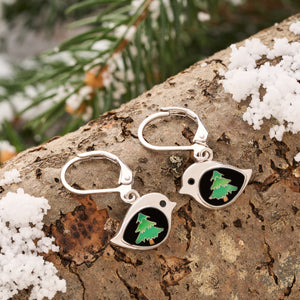 Leverback Evergreen Birdie Earrings