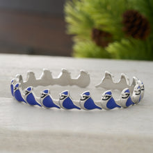 Load image into Gallery viewer, Little Blue Jay Cuff Bracelet