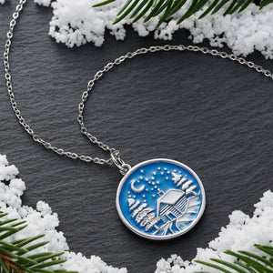 Snowy Forest Cabin Necklace