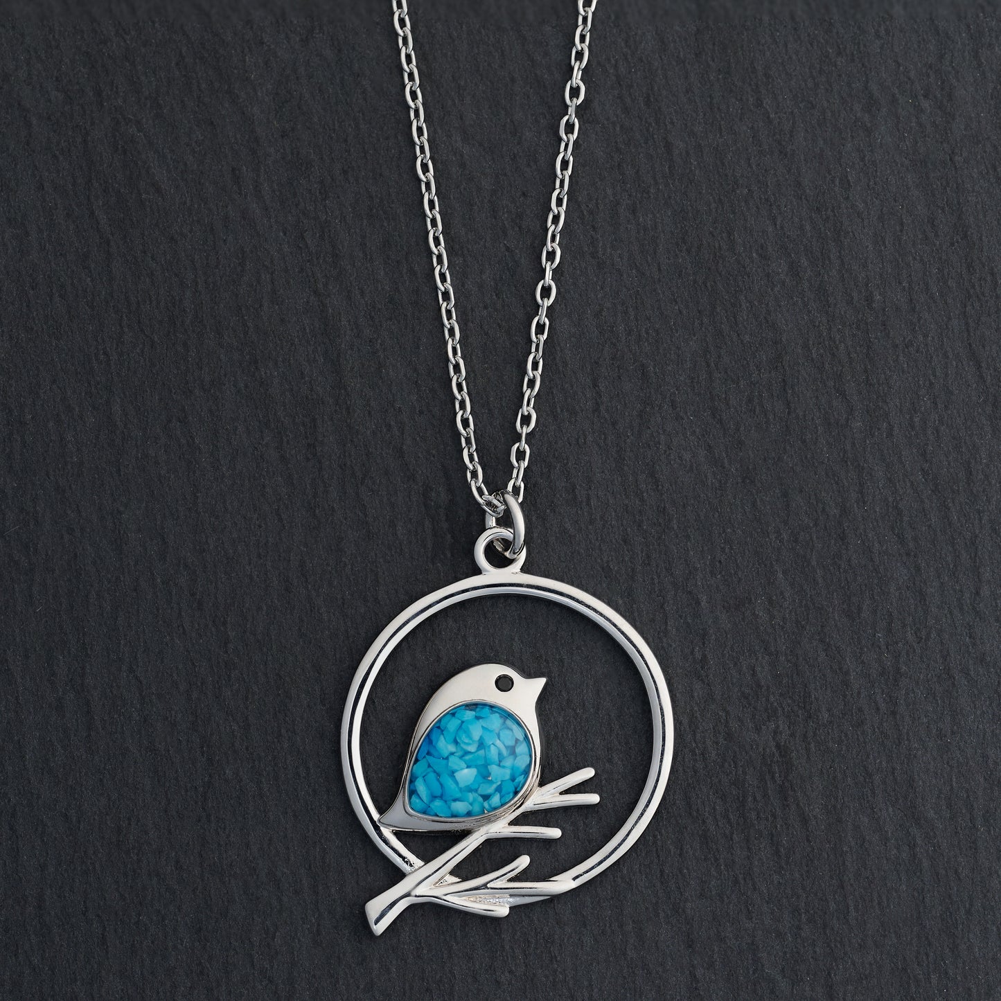 Turquoise Birdie Branch Necklace