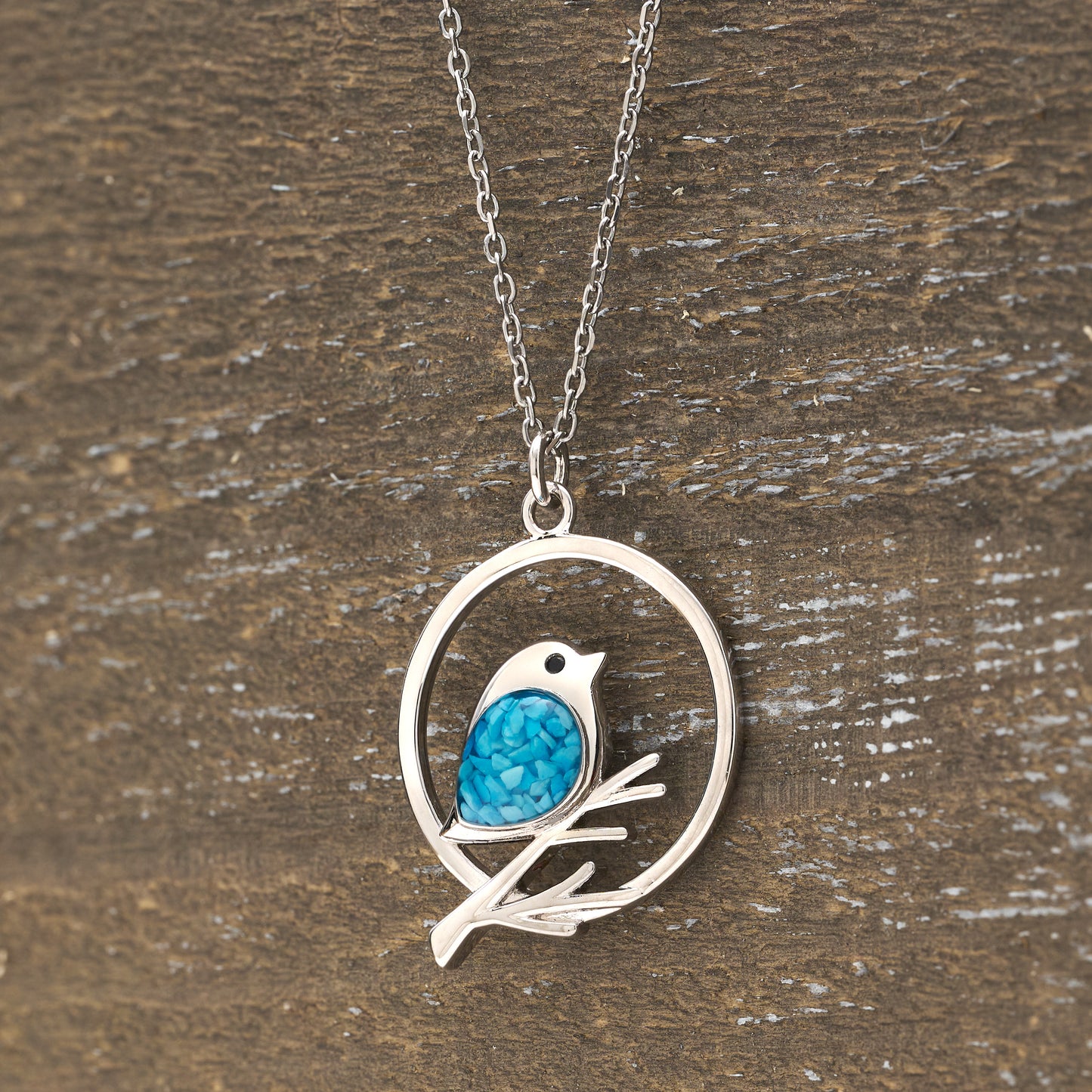 Turquoise Birdie Branch Necklace