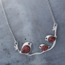 Load image into Gallery viewer, Triple Cinnabar Birdie Branch Necklace