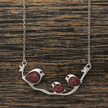 Load image into Gallery viewer, Triple Cinnabar Birdie Branch Necklace