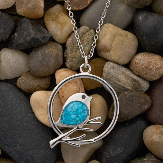 Turquoise Birdie Branch Necklace