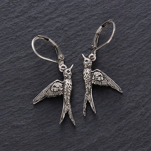 Vintage Swallow Leverback Earrings