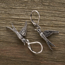 Load image into Gallery viewer, Vintage Swallow Leverback Earrings