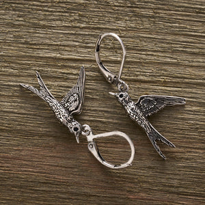 Vintage Swallow Leverback Earrings