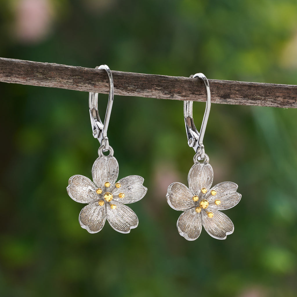 Cherry Blossom Leverback Earrings