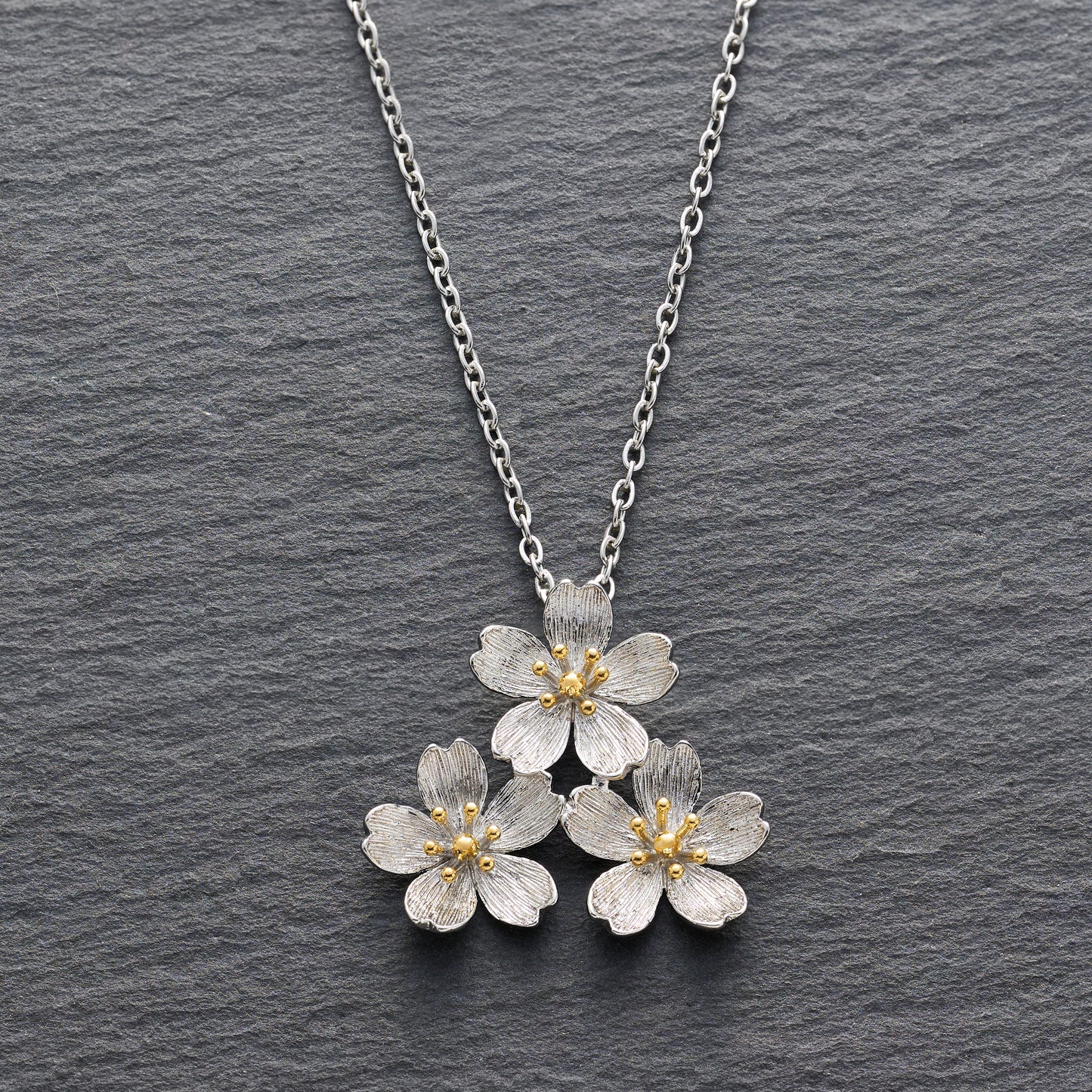 Triple Cherry Blossom Necklace
