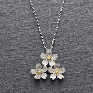 Triple Cherry Blossom Necklace