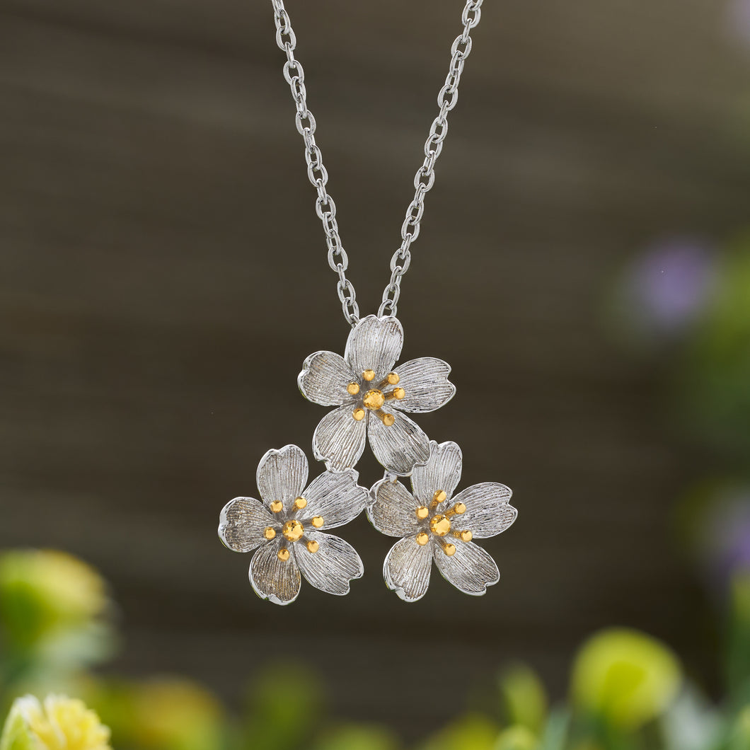 Triple Cherry Blossom Necklace