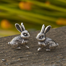 Load image into Gallery viewer, Sterling Silver Vintage Bunny Studs