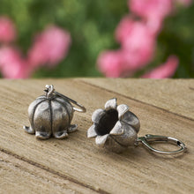 Load image into Gallery viewer, Vintage Lily of the Valley Leverback Earrings - Distressed Silver