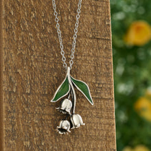 Load image into Gallery viewer, Vintage Lily of the Valley Floral Drop Necklace