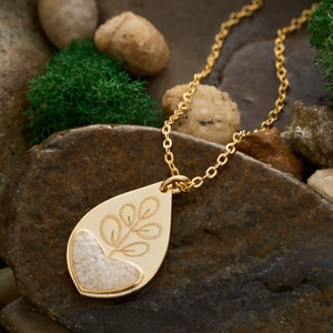 Gold White Turquoise Heart Leaf Gift Set