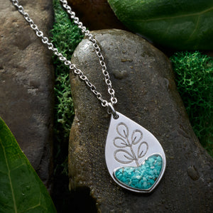 Turquoise Heart Leaf Necklace