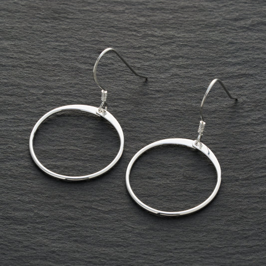 Sterling Silver Minimalist Circle Earrings