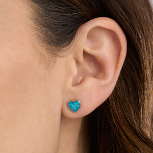 Sterling Silver Sand Heart Studs