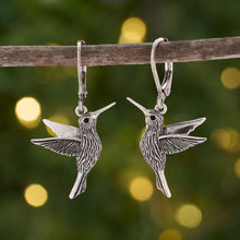 Load image into Gallery viewer, Vintage Hummingbird Leverback Earrings