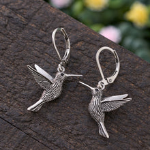 Load image into Gallery viewer, Vintage Hummingbird Leverback Earrings