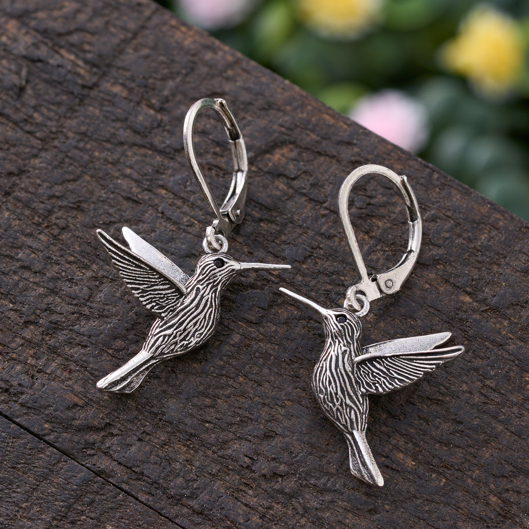 Vintage Hummingbird Leverback Earrings