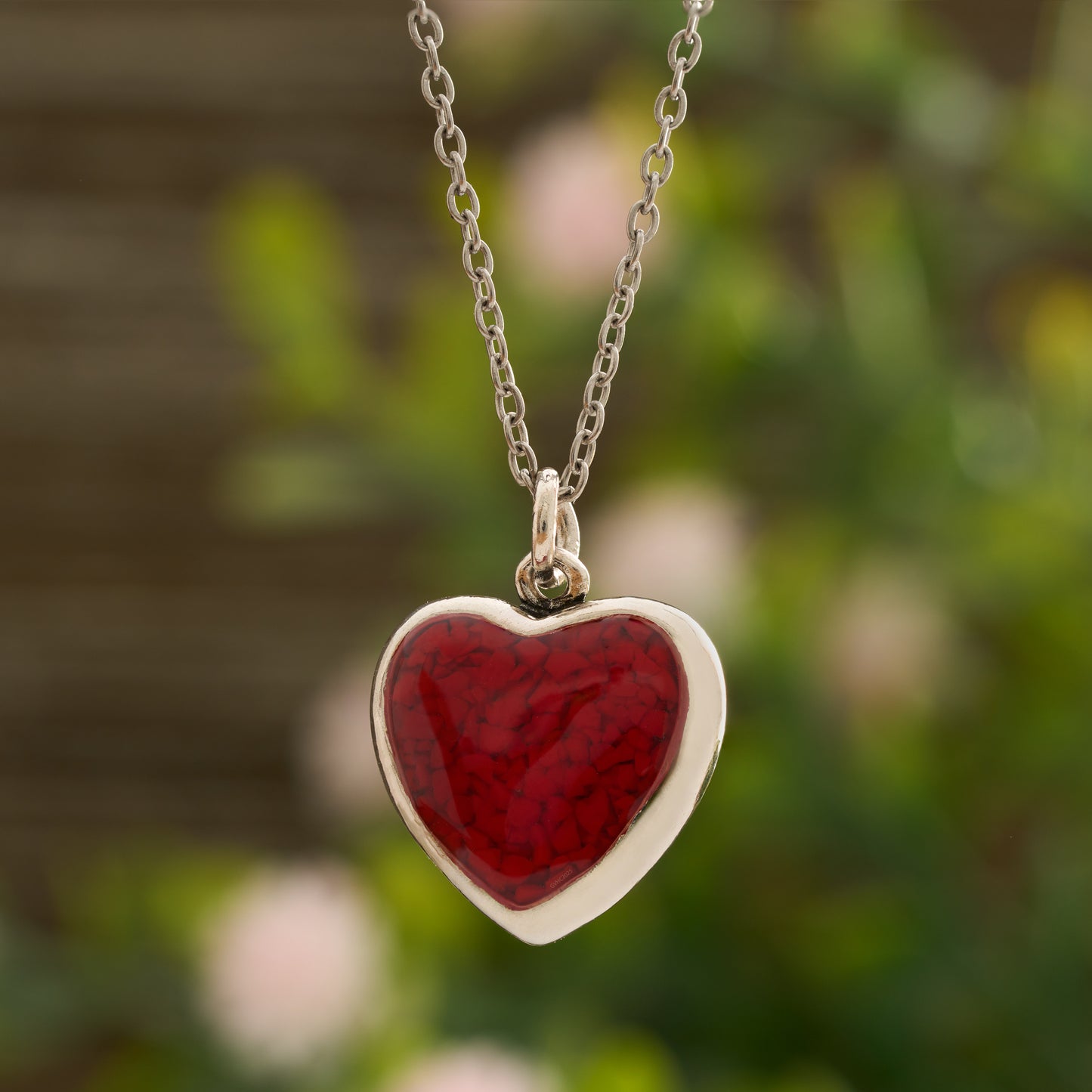 Red Glass Heart Necklace