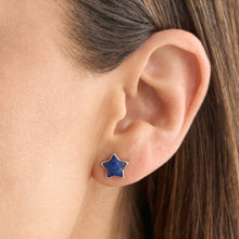 Load image into Gallery viewer, Sterling Silver Lapis Lazuli Star Studs