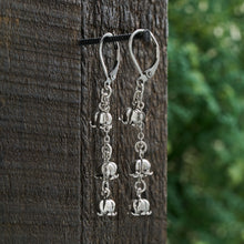 Load image into Gallery viewer, Vintage Lily of the Valley Dangling Leverback Earrings