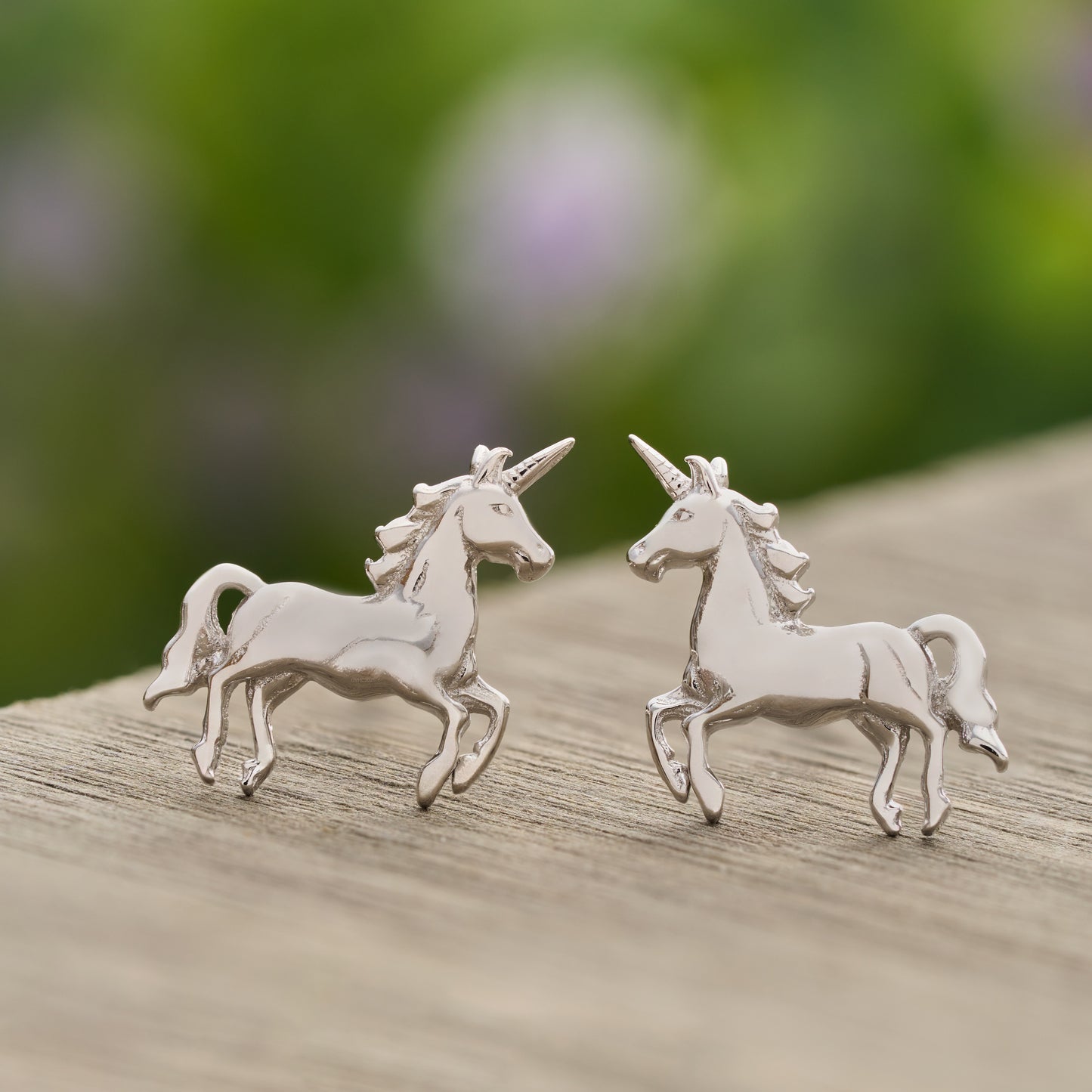 Sterling Silver Unicorn Stud Earrings