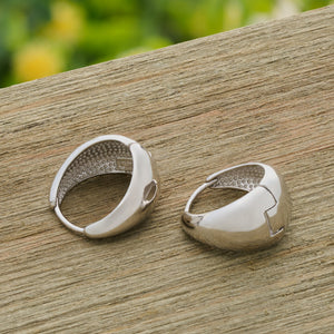 Sterling Silver Waterdrop Bold Hoop Earrings
