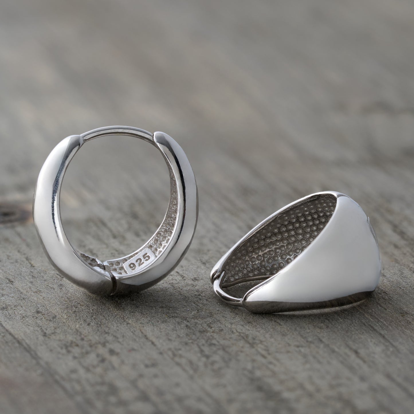 Sterling Silver Waterdrop Bold Hoop Earrings
