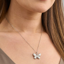 Load image into Gallery viewer, White Glass Butterfly Necklace