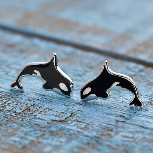 Sterling Silver Orca Studs