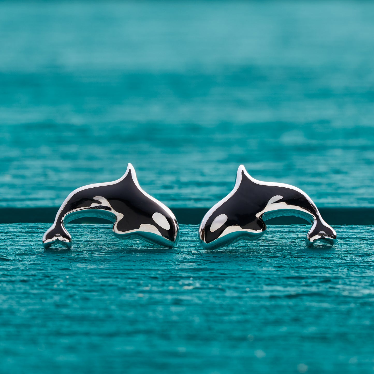 Sterling Silver Orca Studs