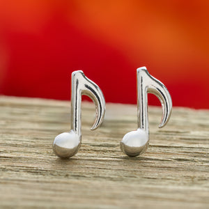 Sterling Silver Eighth Note Studs
