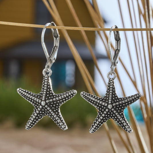 Vintage Starfish Leverback Earrings