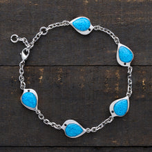 Load image into Gallery viewer, Blue Glass Birdie Charm Bracelet