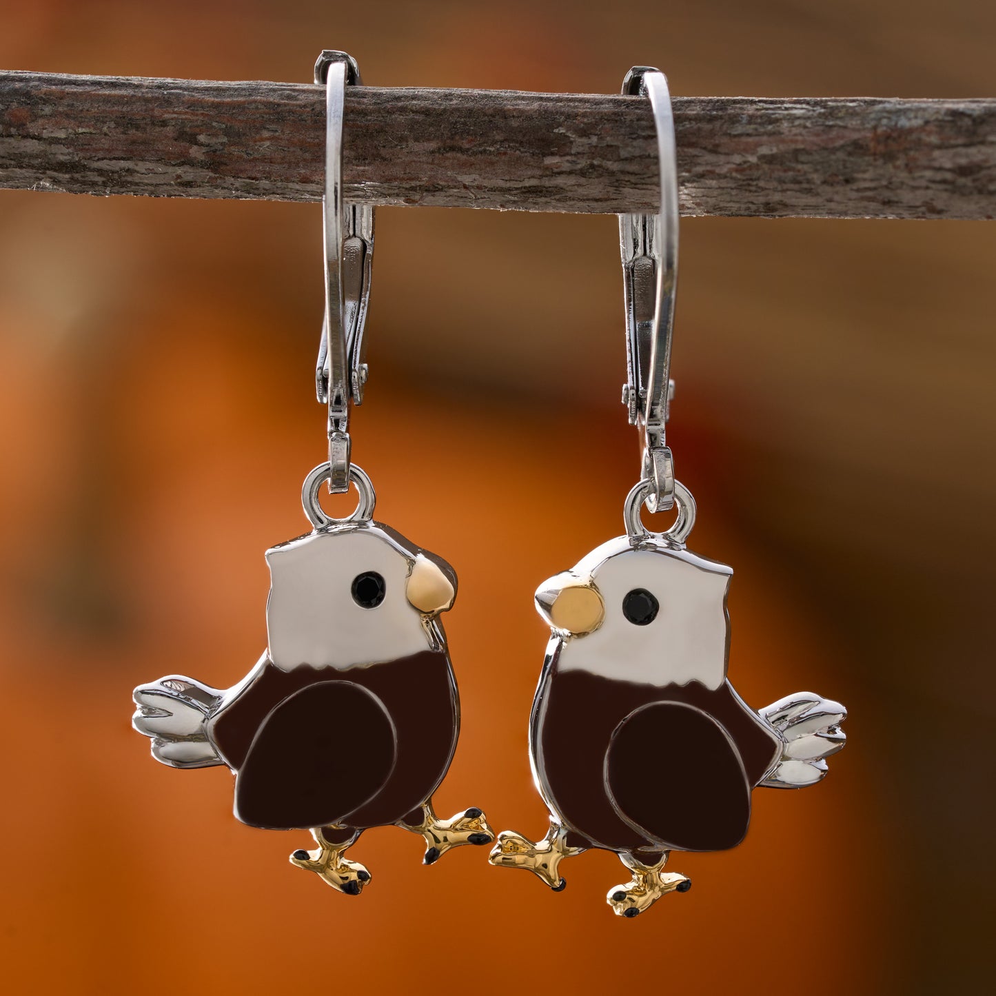 Leverback American Bald Eagle Earrings