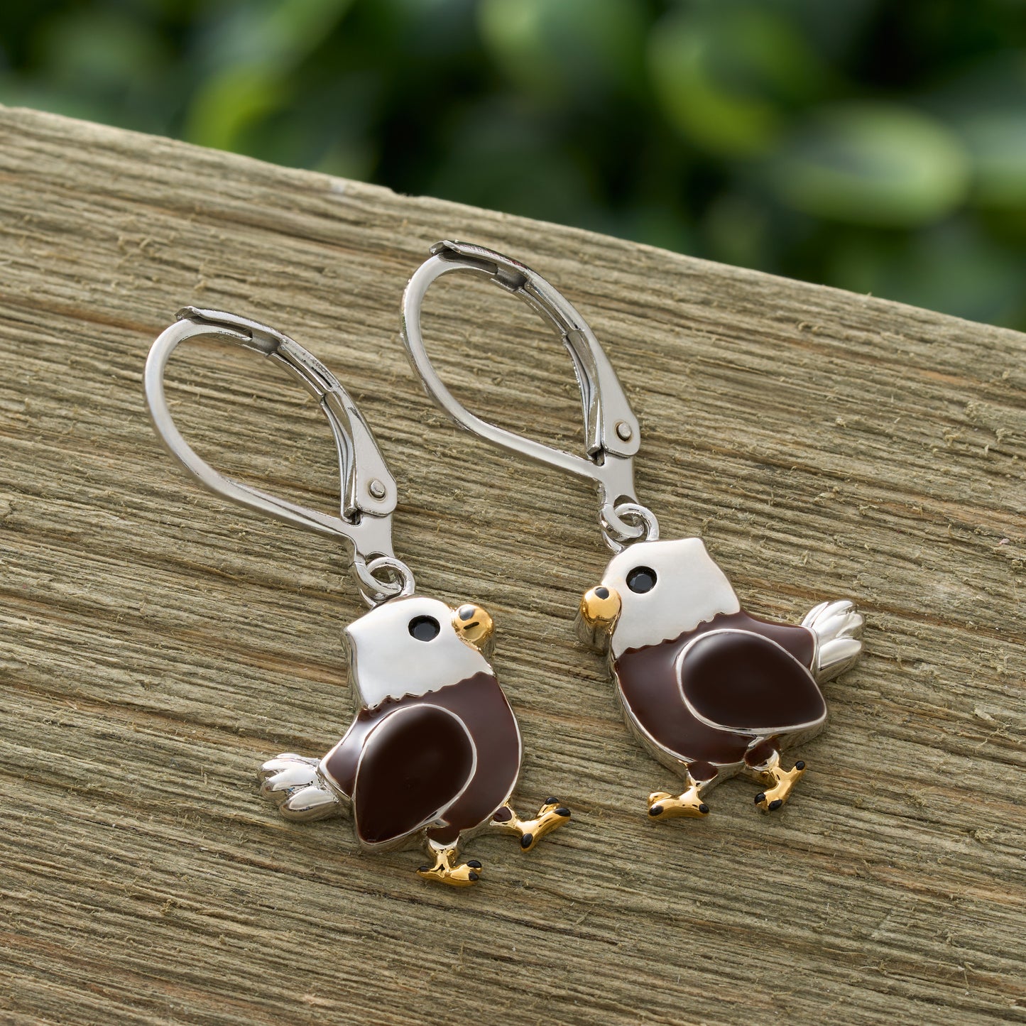 Leverback American Bald Eagle Earrings