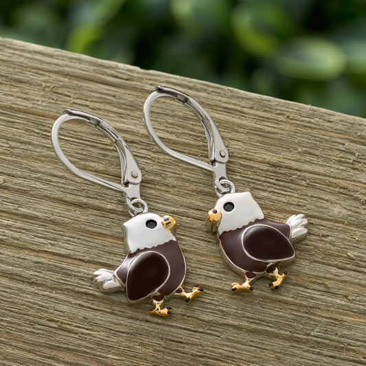 Leverback American Bald Eagle Earrings