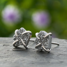Load image into Gallery viewer, Iridescent Drusy Gemstone Studs (Silver)