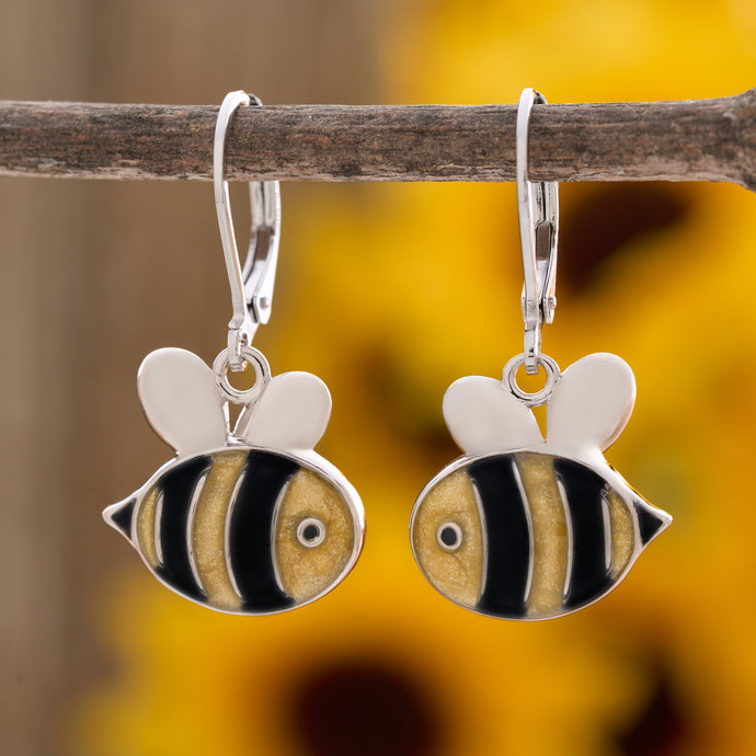 Leverback Sand Bee Earrings