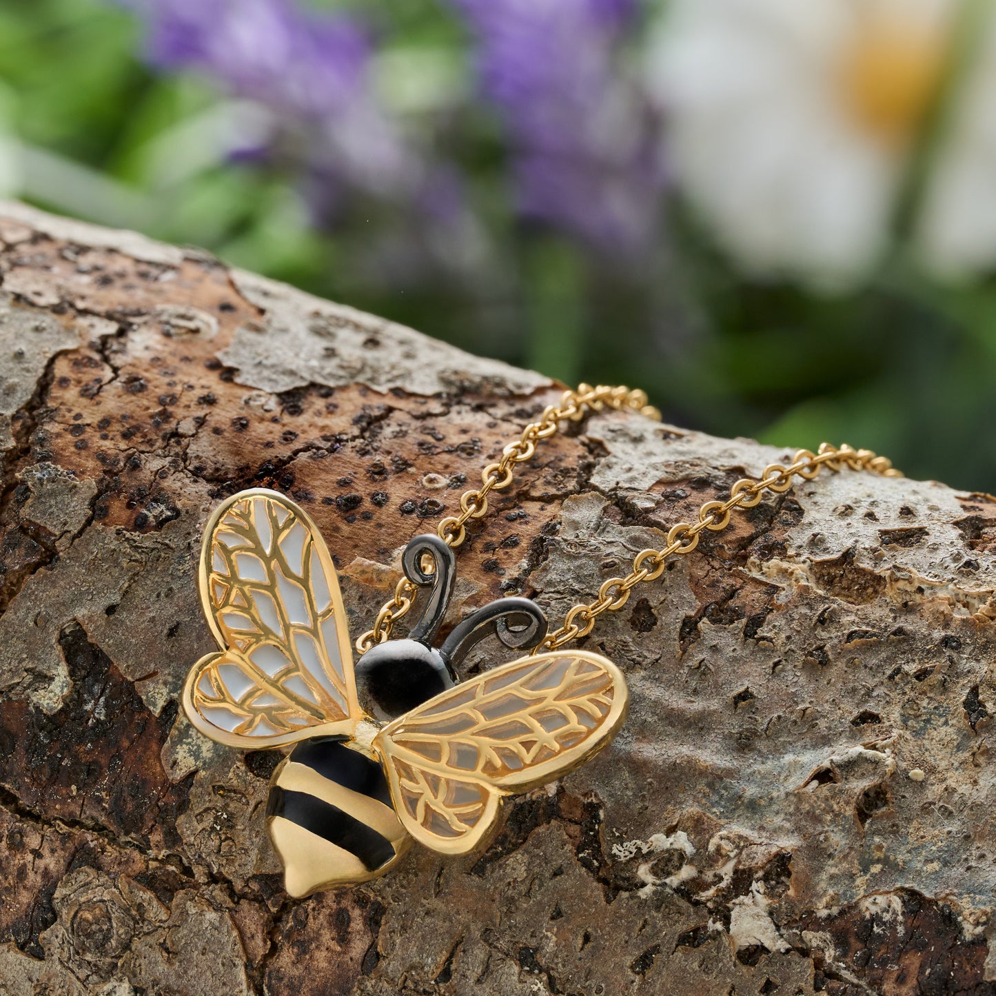 Golden Bee Wing Necklace
