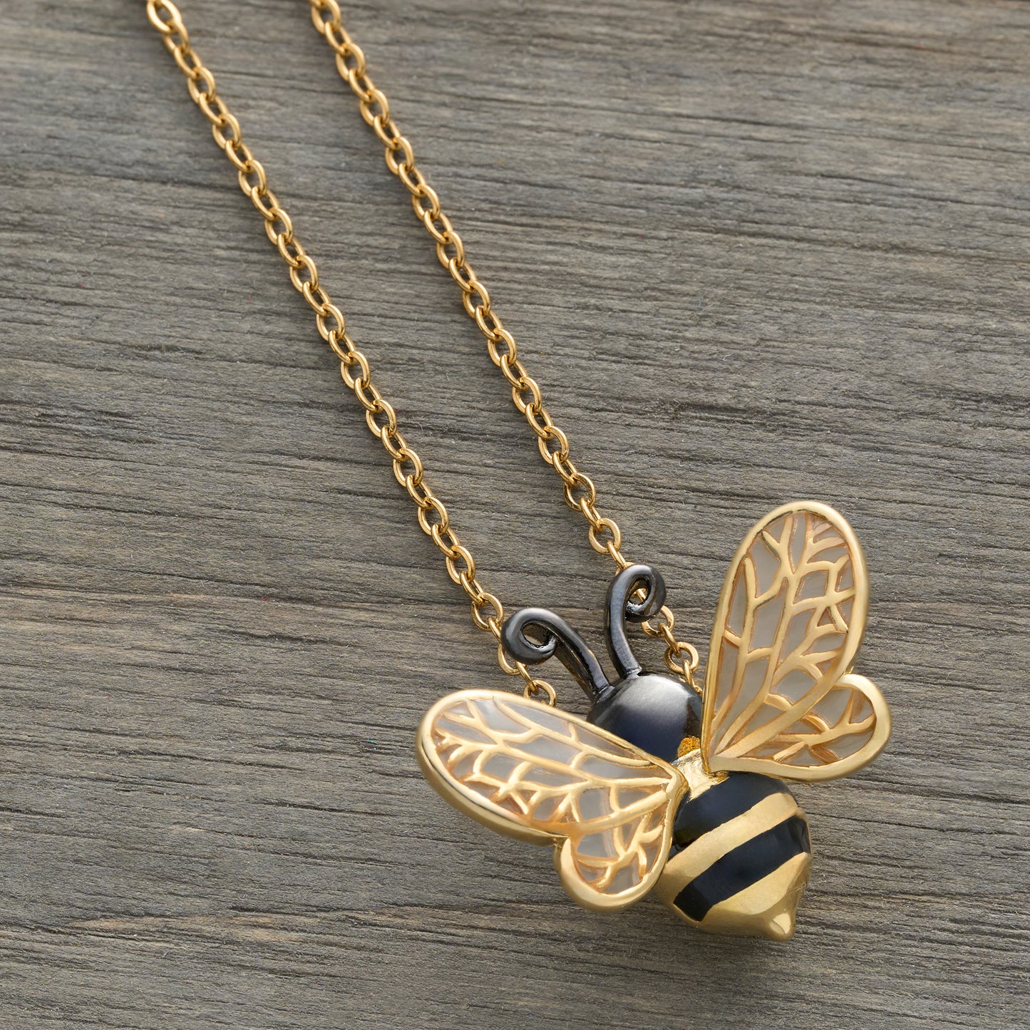 Golden Bee Wing Necklace