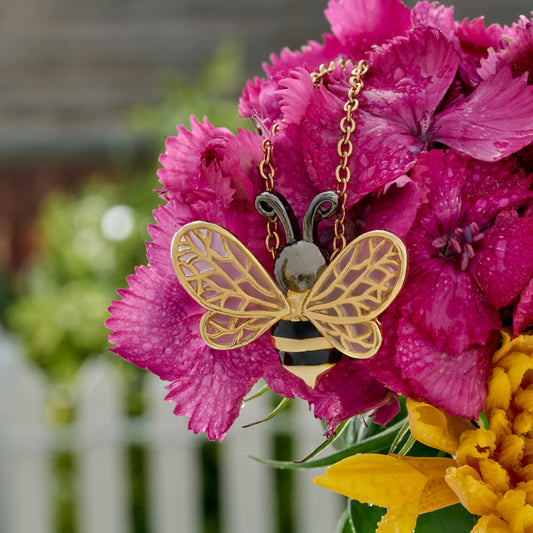 Golden Bee Wing Necklace