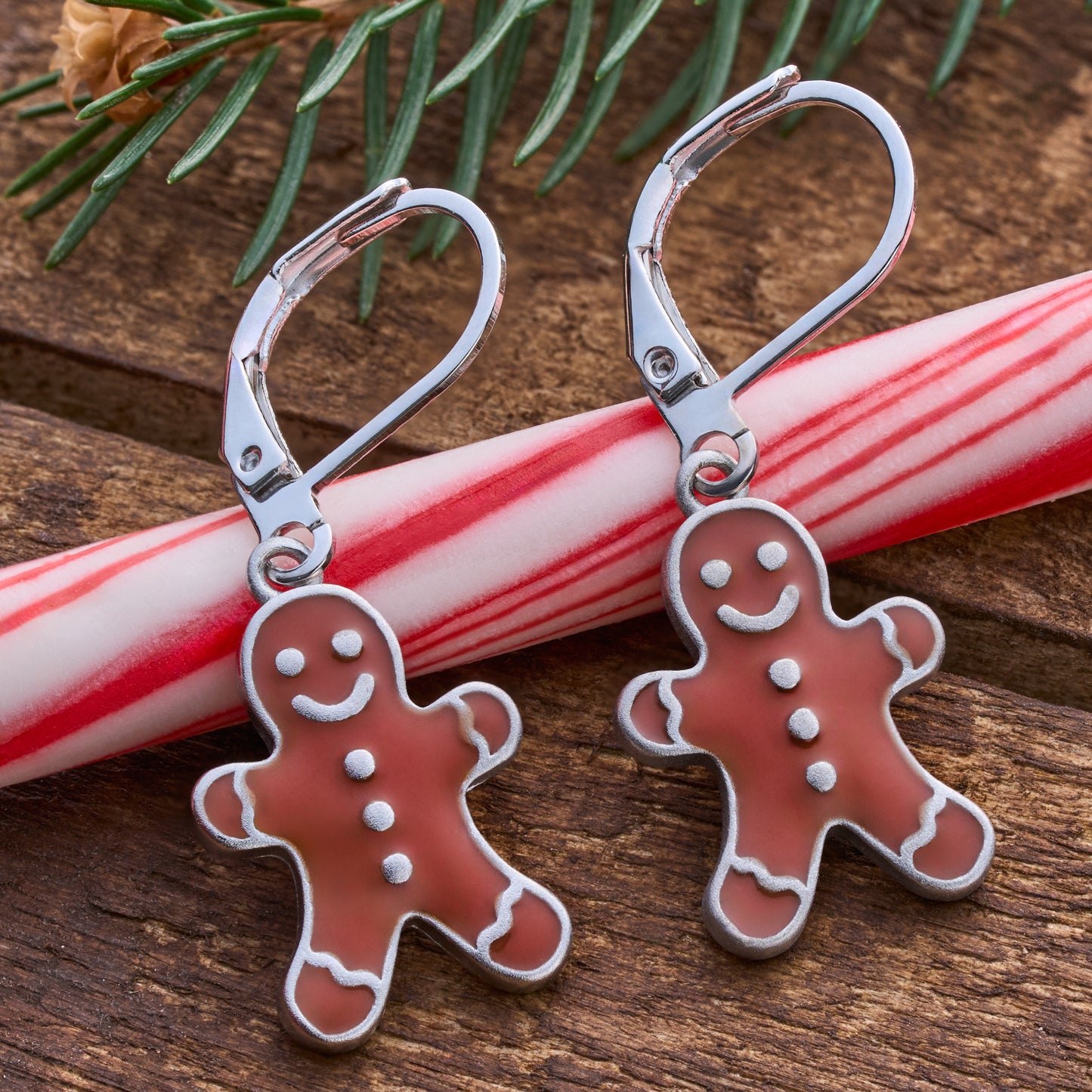 Leverback Gingerbread Man Earrings