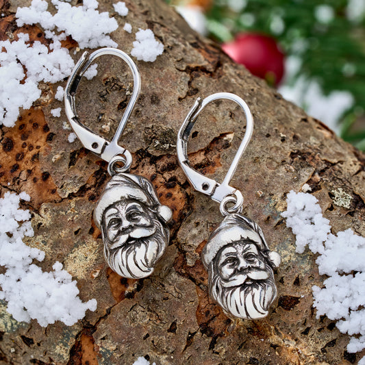 Leverback Vintage Santa Claus Earrings